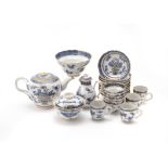 A Chinese blue and white part tea and coffee service