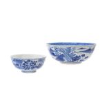 Two Chinese blue and white bowls