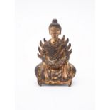 A Chinese gilt bronze figure of seated Buddha