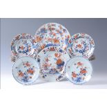 A set of nine Chinese Imari plates