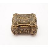 A Chinese parcel-gilt bronze incense box with cover