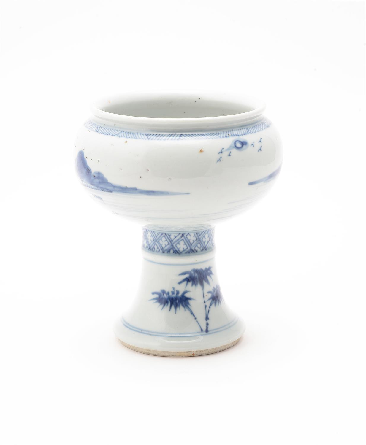 A Chine blue and white stem cup - Image 2 of 3