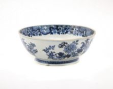 An unusual Chinese blue and white bowl shaped cover