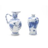 A Chinese blue and white transitional-style ewer