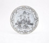 A Chinese export 'Crucifixion' plate