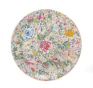 A Chinese famille rose 'Mille fleur' plate