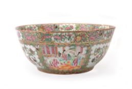 A large Cantonese 'Famille Rose' punch bowl