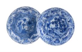 Two Chinese blue and white 'Kraak' dishes