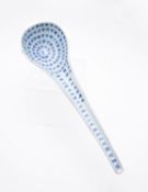 A Chinese blue and white spoon with Sanskrit scripts