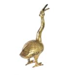 A Chinese gilt bronze goose-shaped censer