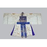 A Chinese white 2nd degree Taoist priests robe