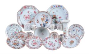 A large Chinese 'Famille Rose' octagonal dish