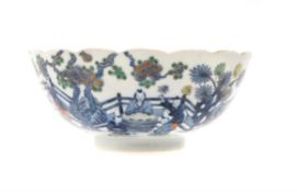 A Chinese doucai 'Boys' lobed bowl