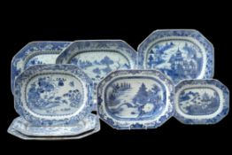 Seven Chinese blue and white meat dishes