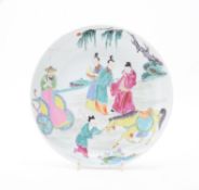 A Chinese famille rose 'Western Chamber' plate