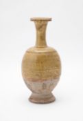 A Chinese ochre-glazed bottle vase