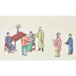 † Six Chinese pith paintings