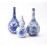 Three Chinese blue and white 'Shipwreck' bottle vases