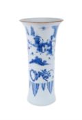 A Chinese blue and white beaker vase