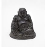 A Chinese bronze figure of Budai