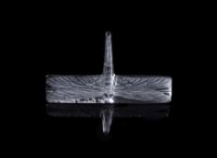 Lalique, René Lalique, Libellule, a clear and frosted glass knife rest (porte-couteau)