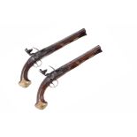 Barbar London, a pair of flintlock holster pistols
