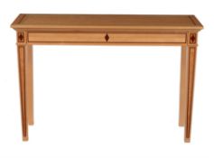 David Linley, a sycamore, ripple maple, and American walnut inlaid console table