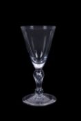 A heavy baluster wine glass