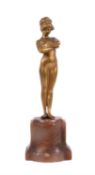 A gilt bronze of a nude maiden