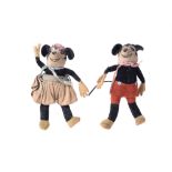 Deans Rag Book Co., a felt and plush Mickey and Minnie Mouse