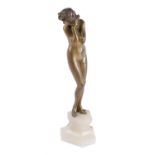 Claire Jeanne Robert Colinet (1880-1950), an Art Deco gilt bronze figure of a naked maiden