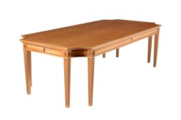 David Linley, a sycamore, a ripple maple, and American walnut inset dining table