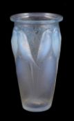 Lalique, René Lalique, Ceylan, an opalescent and blue stained glass vase