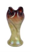 A Rindskopf iridescent glass Pepita shape 10 vase