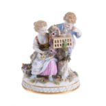 A Meissen group of two children emblematic of Spring