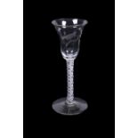 An engraved opaque-twist wine glass