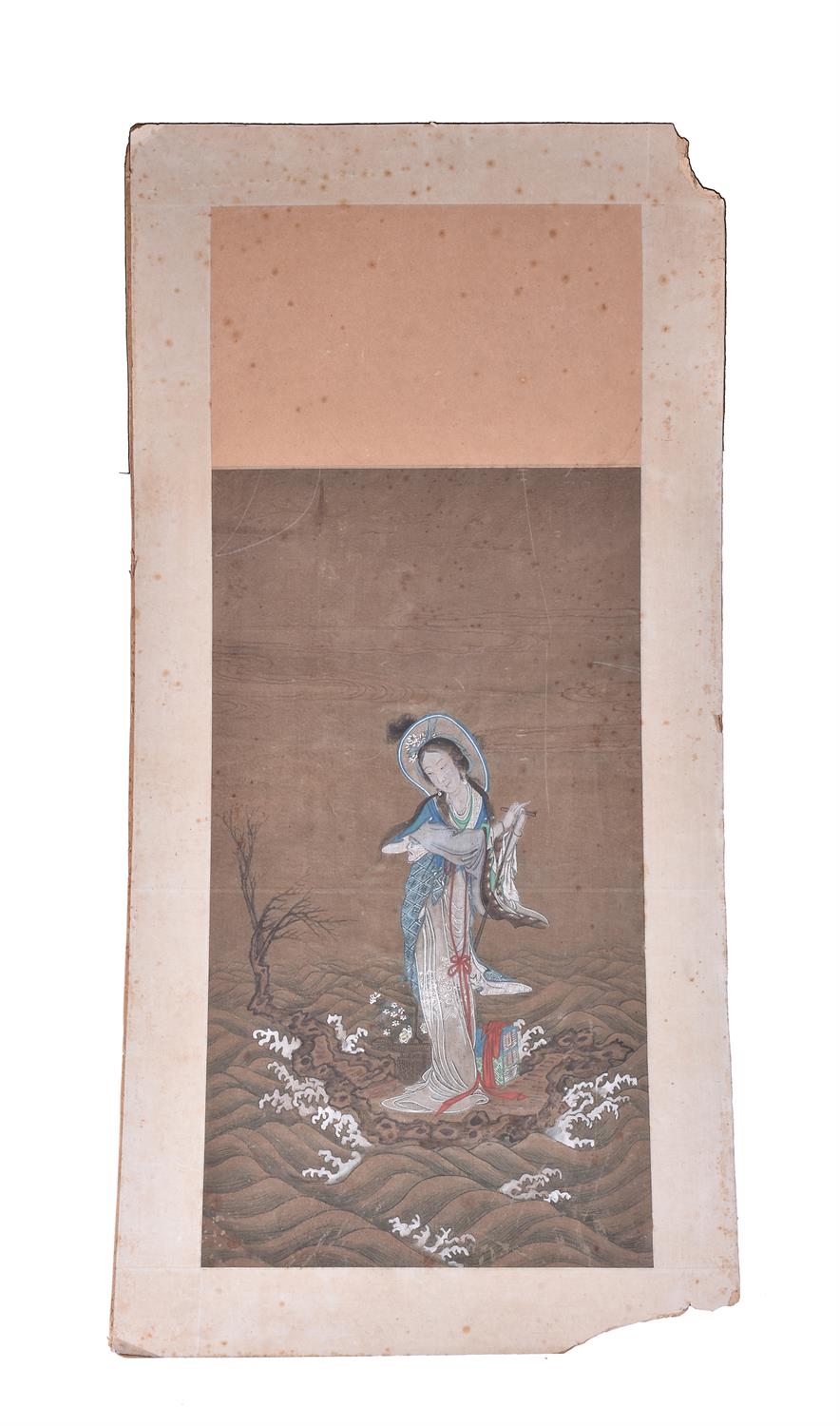 A Chinese painting on silk - Image 2 of 2