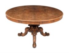 A Victorian rosewood circular centre table