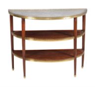 A French plum-pudding mahogany console table