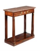 An Empire mahogany and gilt metal mounted console table