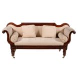 A William IV mahogany and upholstered sofa