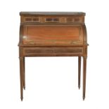 A French mahogany and gilt brass mounted cylinder bureau