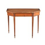 A George III satinwood and rosewood banded card table