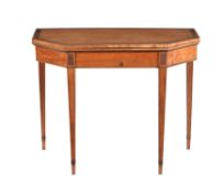 A George III satinwood and rosewood banded card table