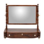 A Regency rosewood and ivory mounted dressing mirror