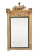 A George IV giltwood and composition wall mirror