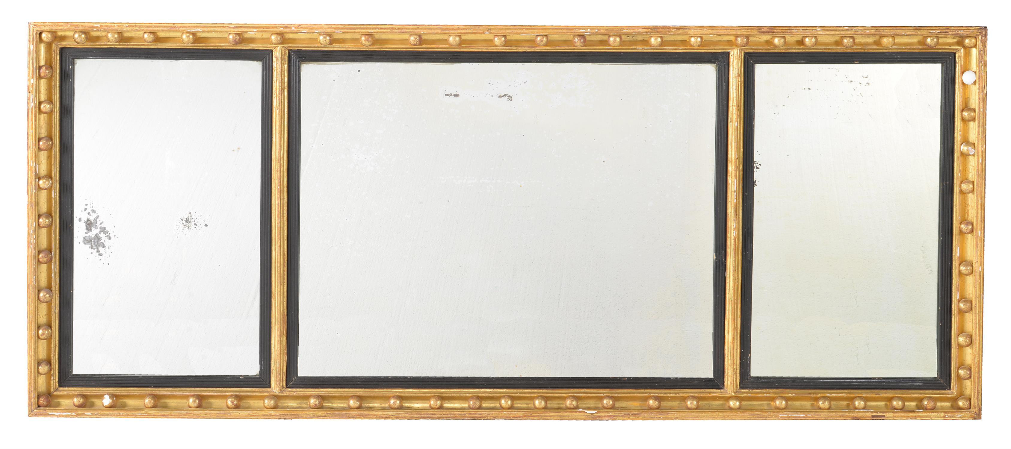 A Regency giltwood overmantel wall mirror