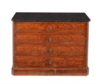 A Napoleon III figured mahogany commode