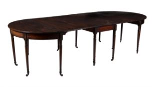 A Regency mahogany extending D-end dining table