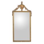 A giltwood and composition rectangular wall mirror